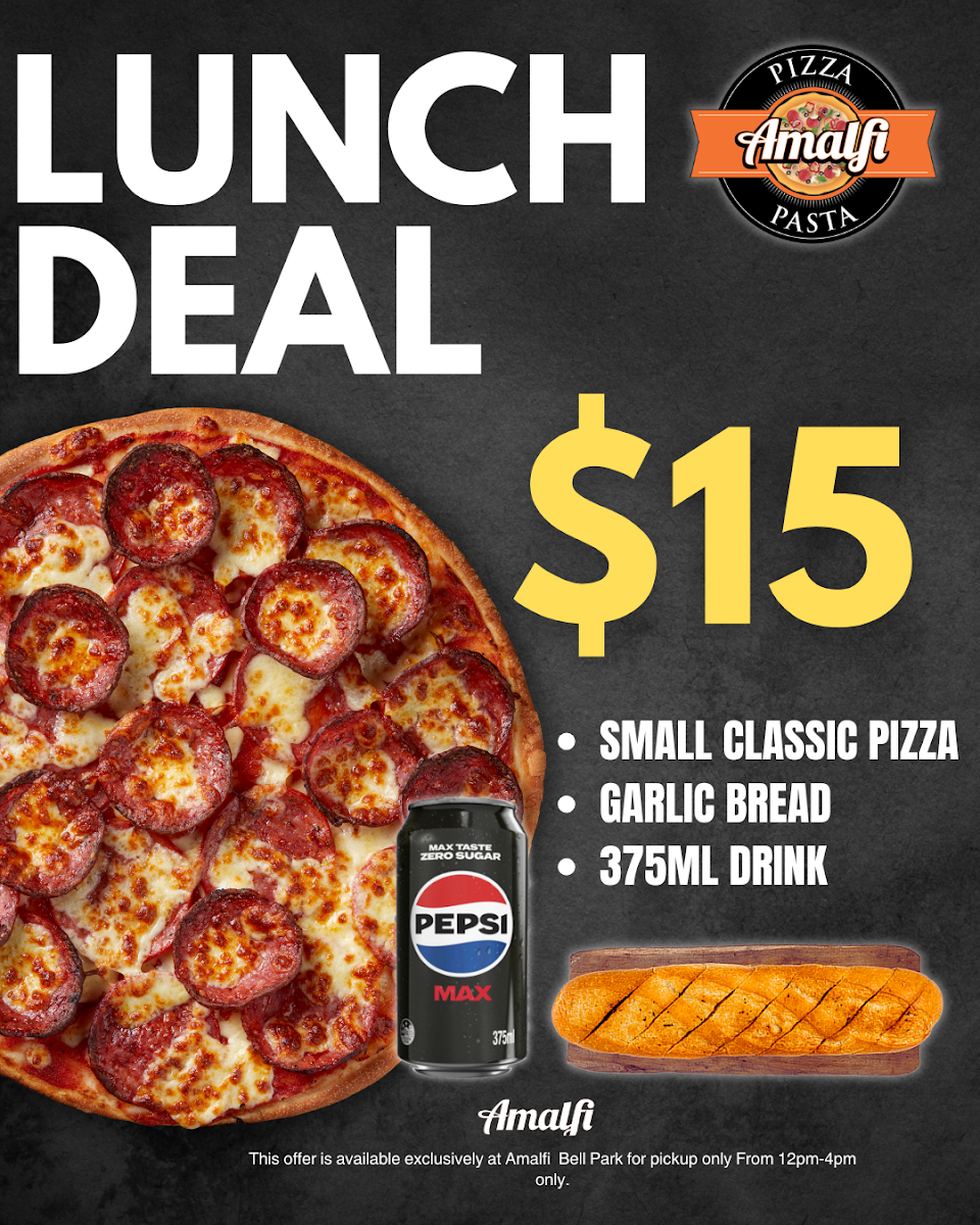 Menu, Amalfi Pizza & Pasta Mt Duneed