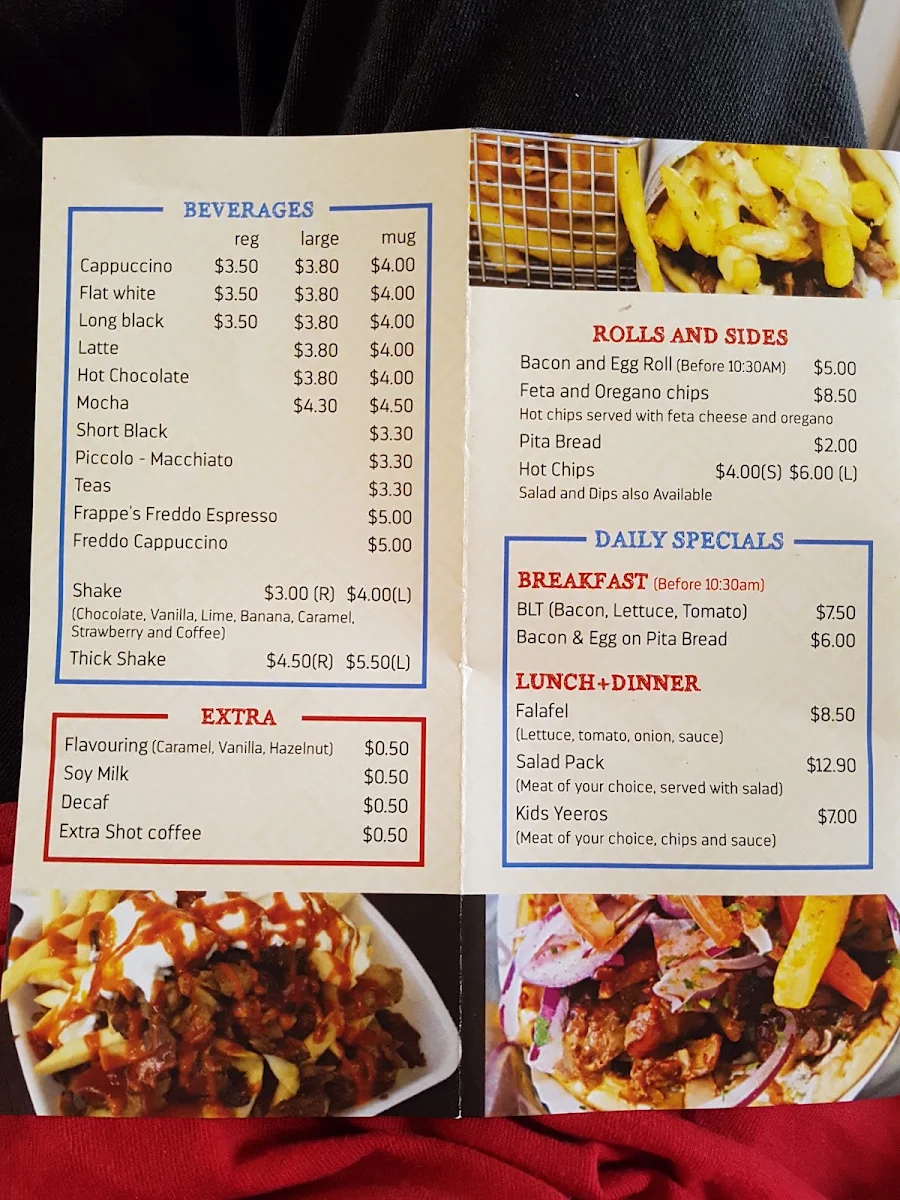 Menu, GK 's Yeeros