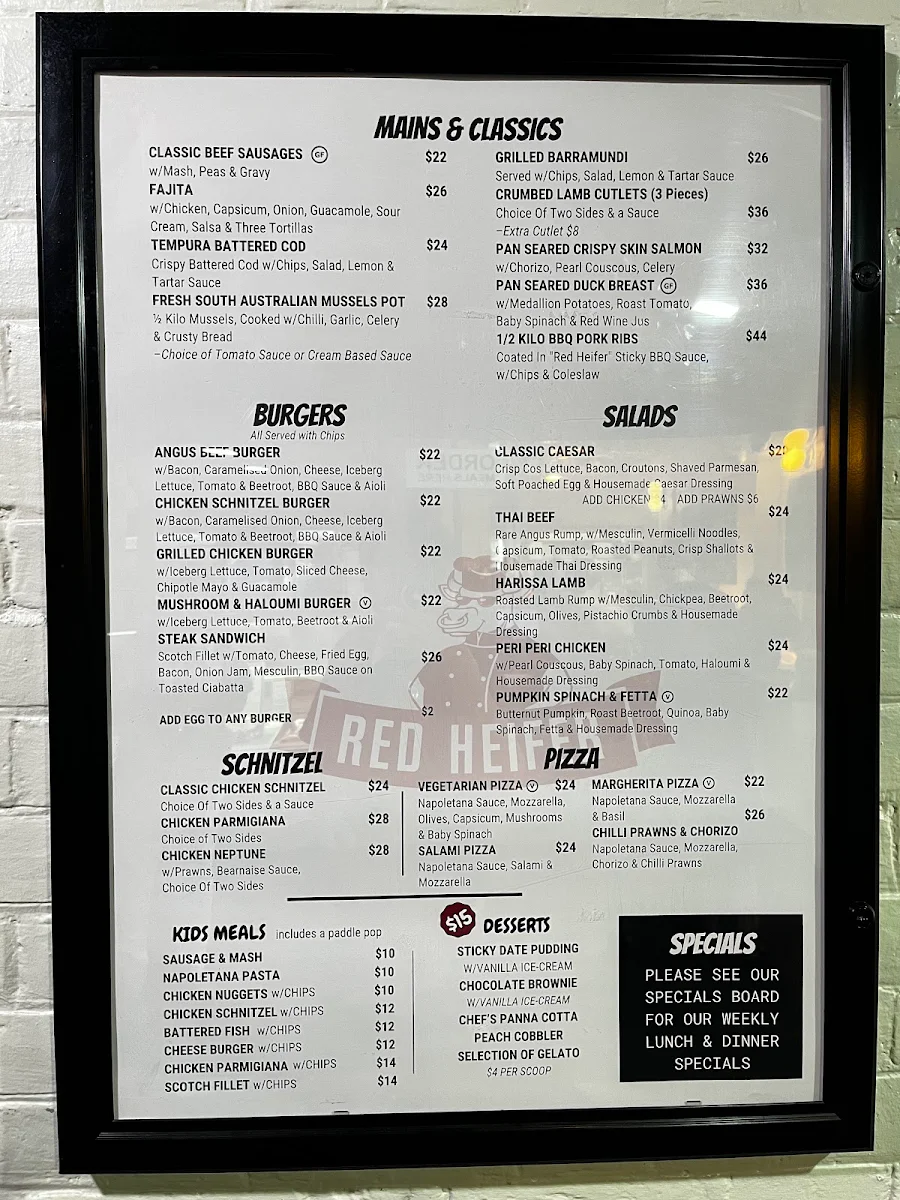 Menu, Red Heifer