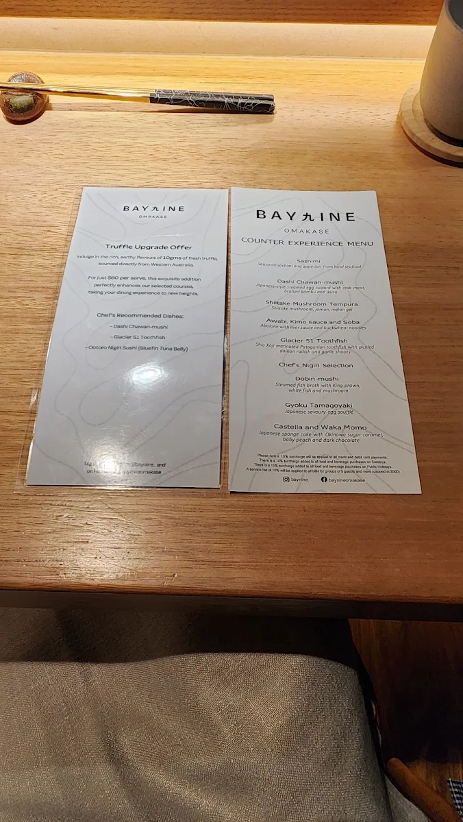 Menu, Jimmy’s Kitchen (Bay Nine Sydney)