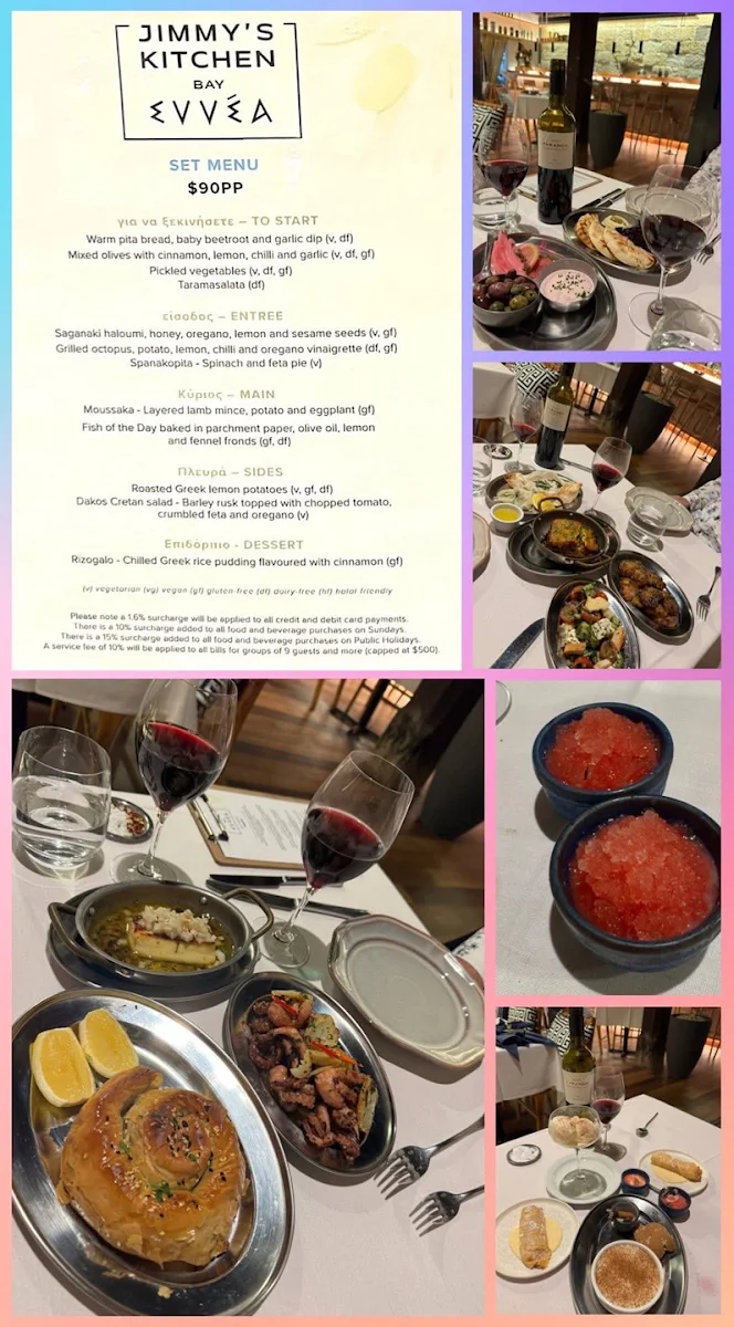 Menu, Jimmy’s Kitchen (Bay Nine Sydney)
