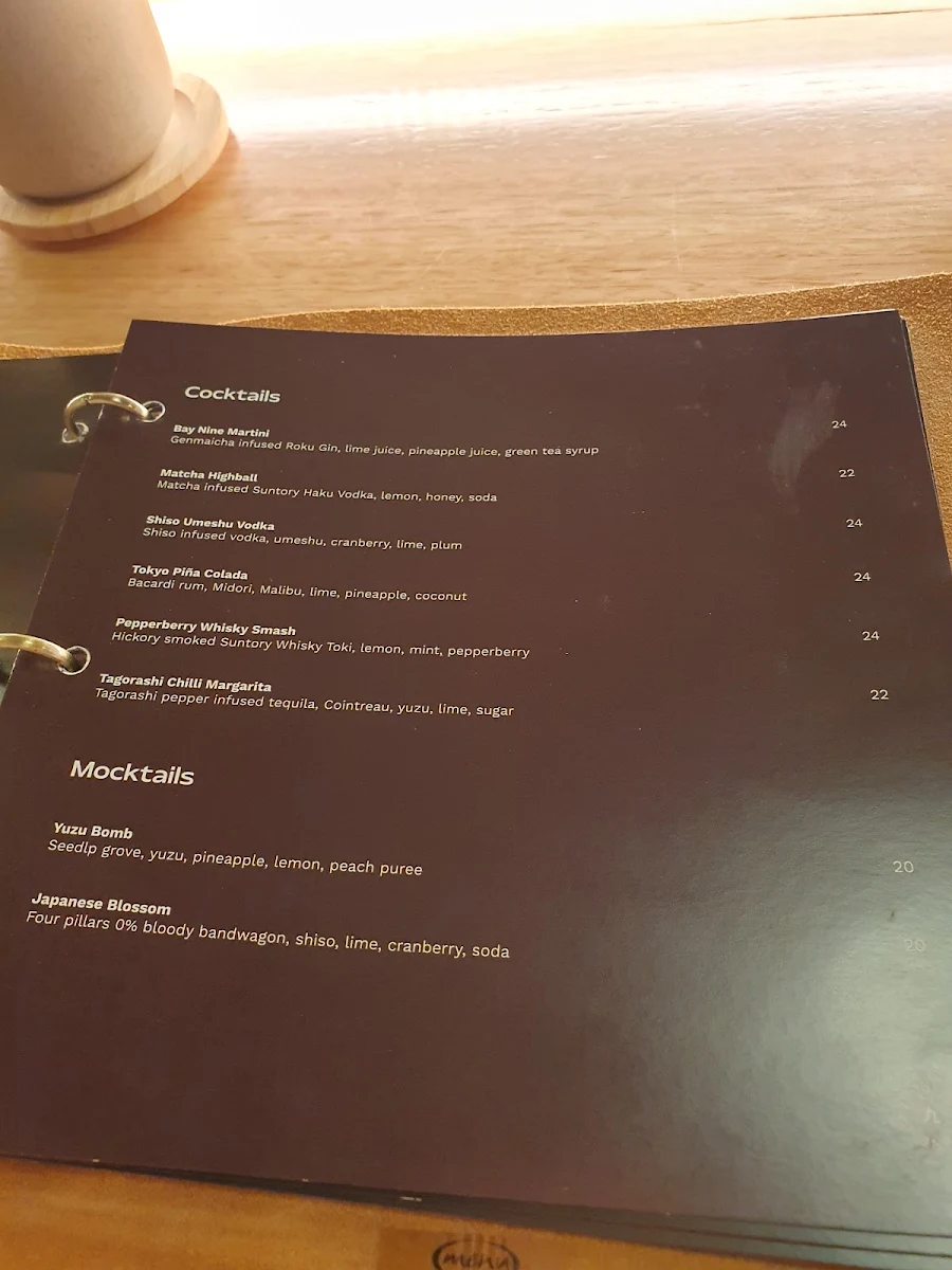 Menu, Jimmy’s Kitchen (Bay Nine Sydney)