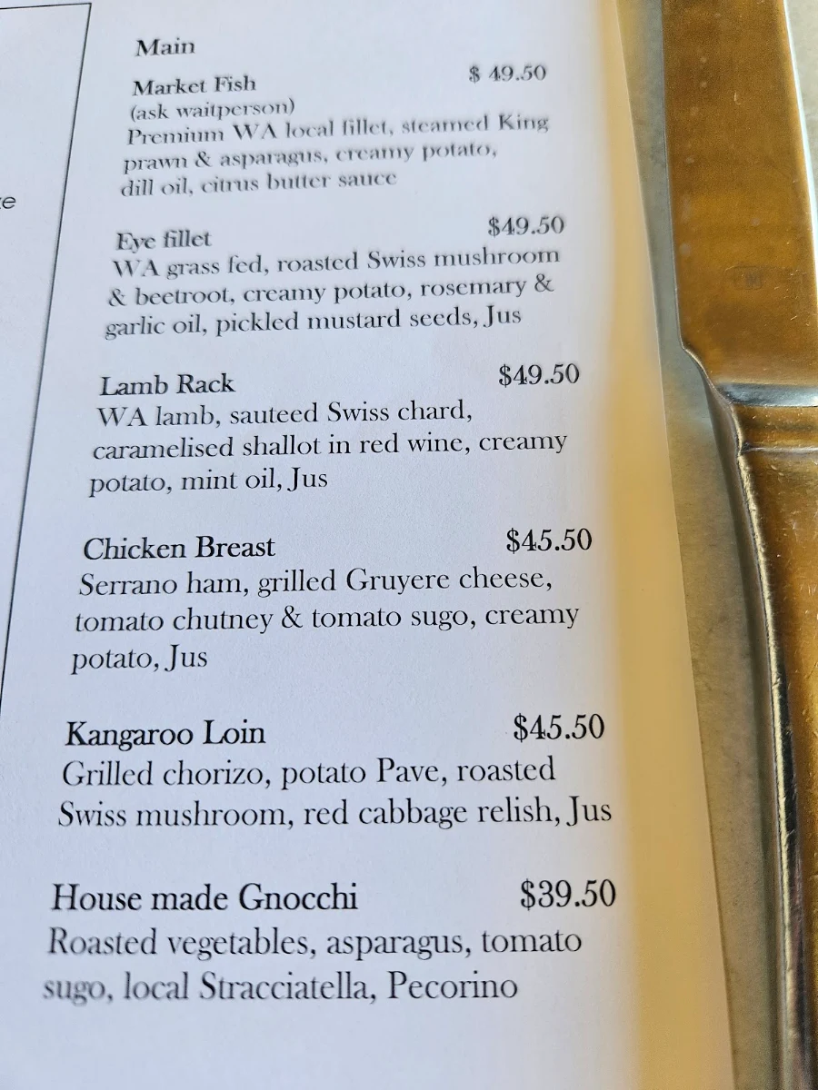 Menu, The Nest
