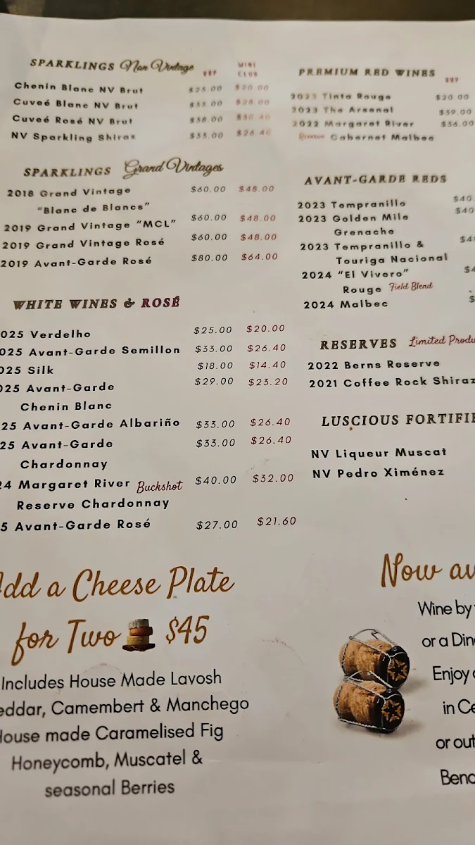 Menu, The Nest