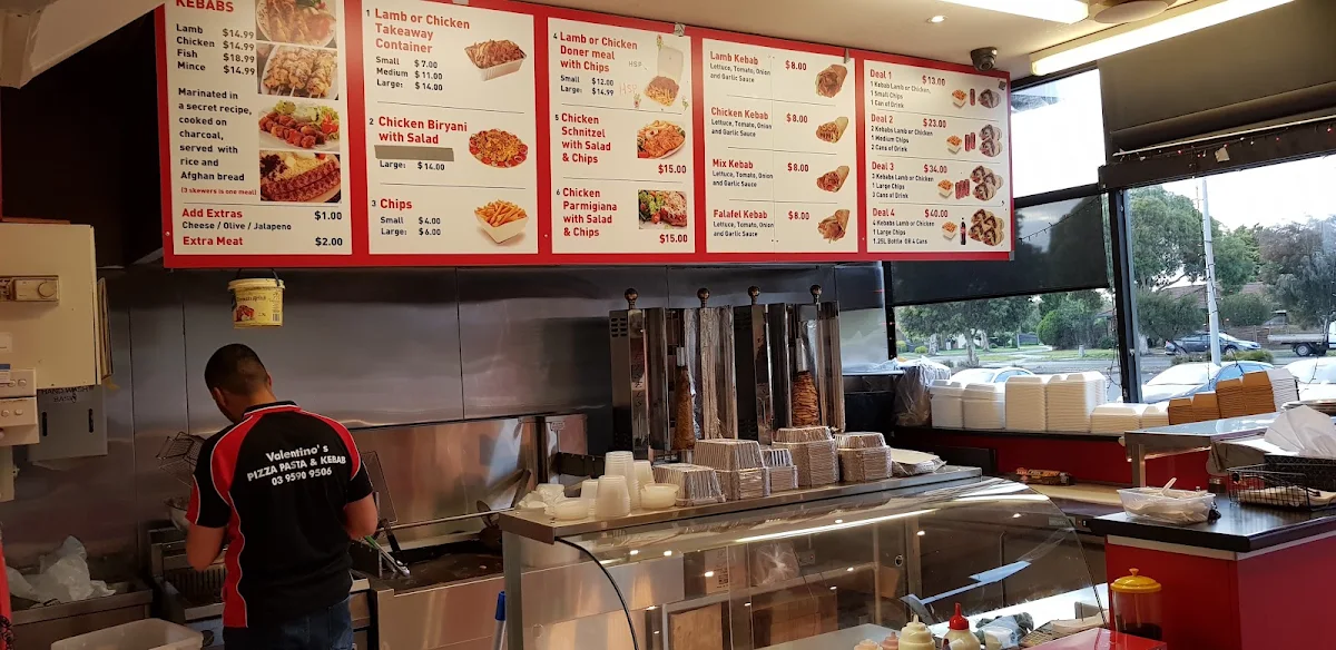 Menu, Valentino's kebab