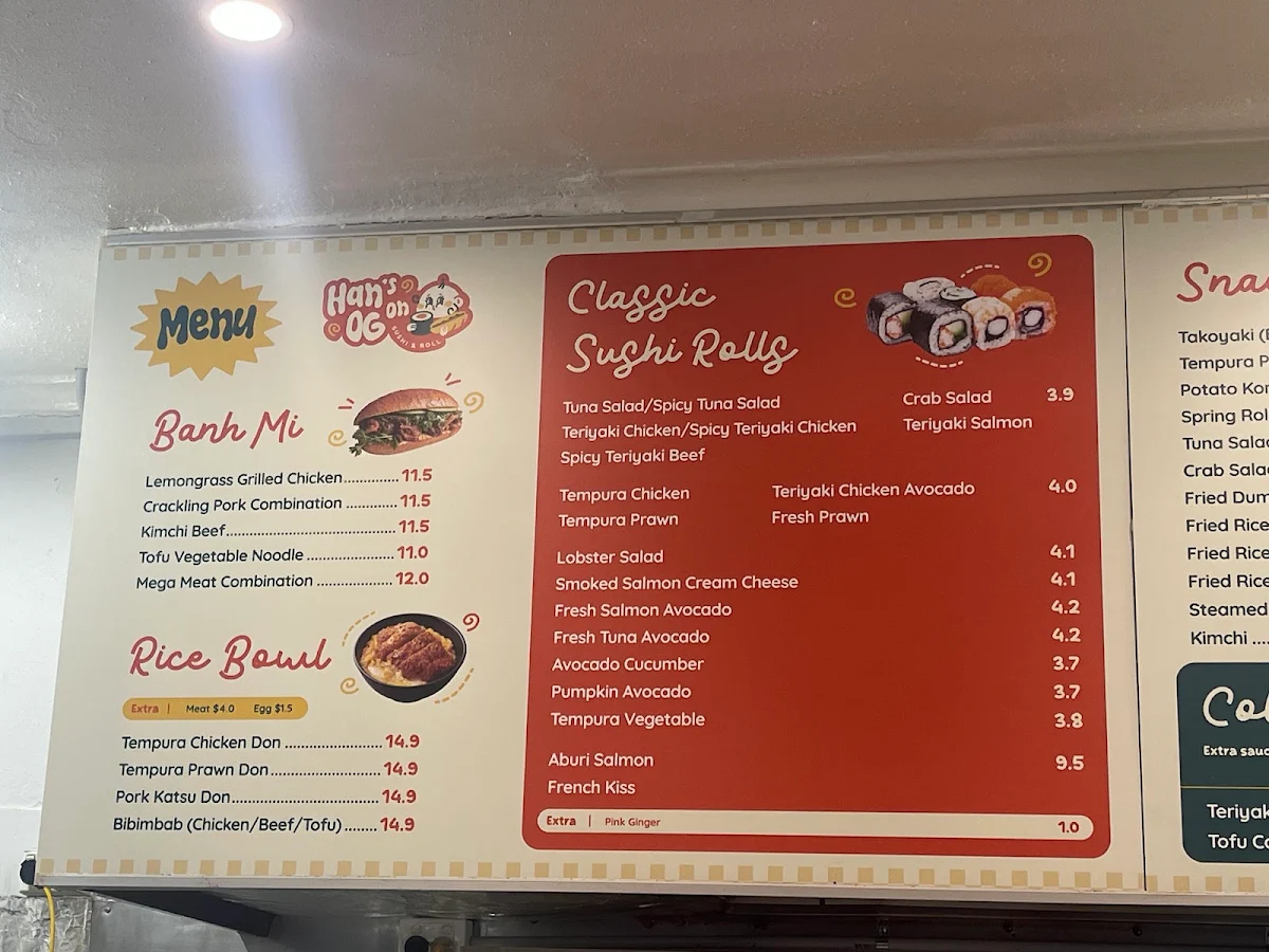 Menu, Han's on OG - Sushi & Roll (Your local Asian takeaway)