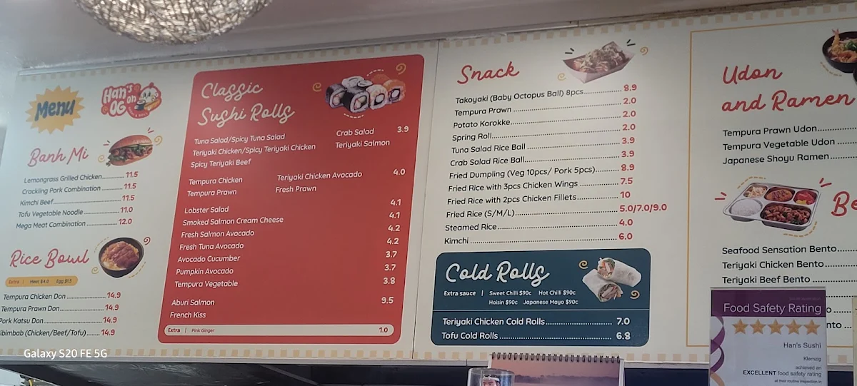 Menu, Han's on OG - Sushi & Roll (Your local Asian takeaway)