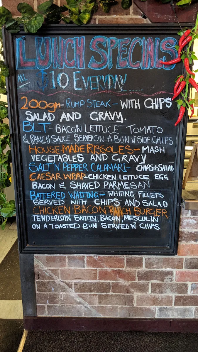 Menu, Australian Hotel Wingham