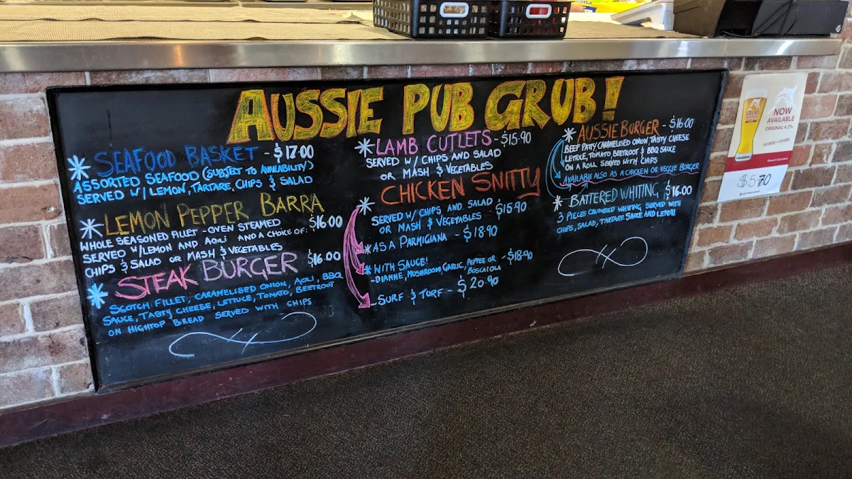 Menu, Australian Hotel Wingham