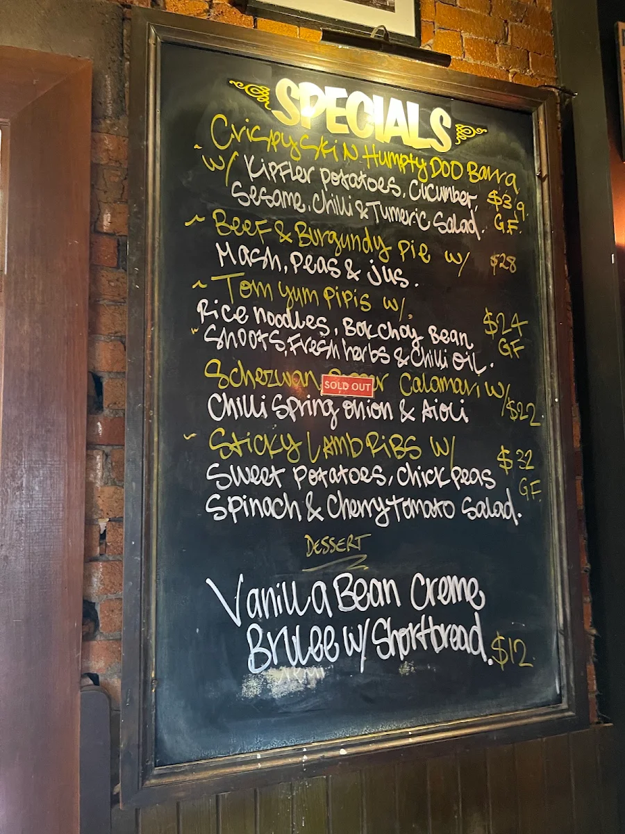 Menu, The Standard Hotel