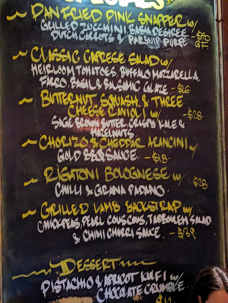 Menu, The Standard Hotel