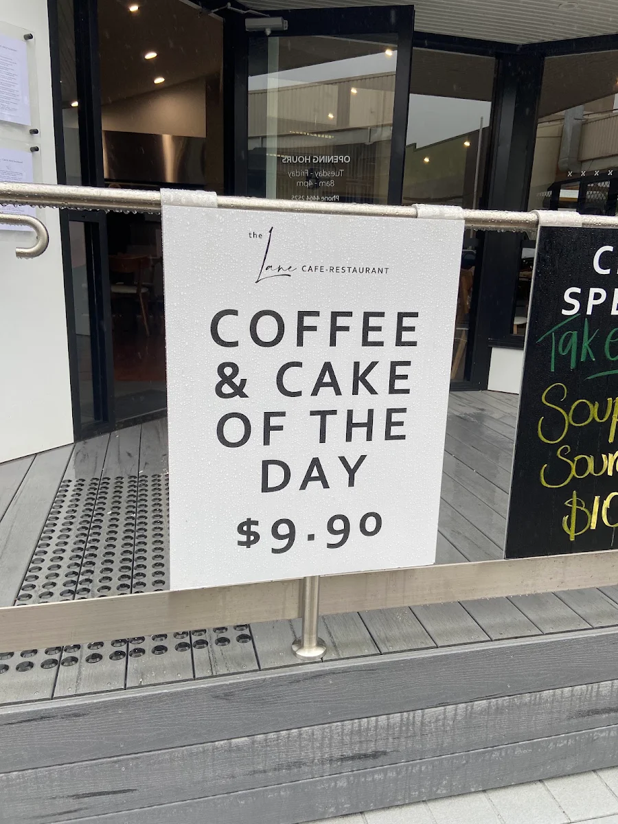 Menu, The Lane Cafe - Restaurant.