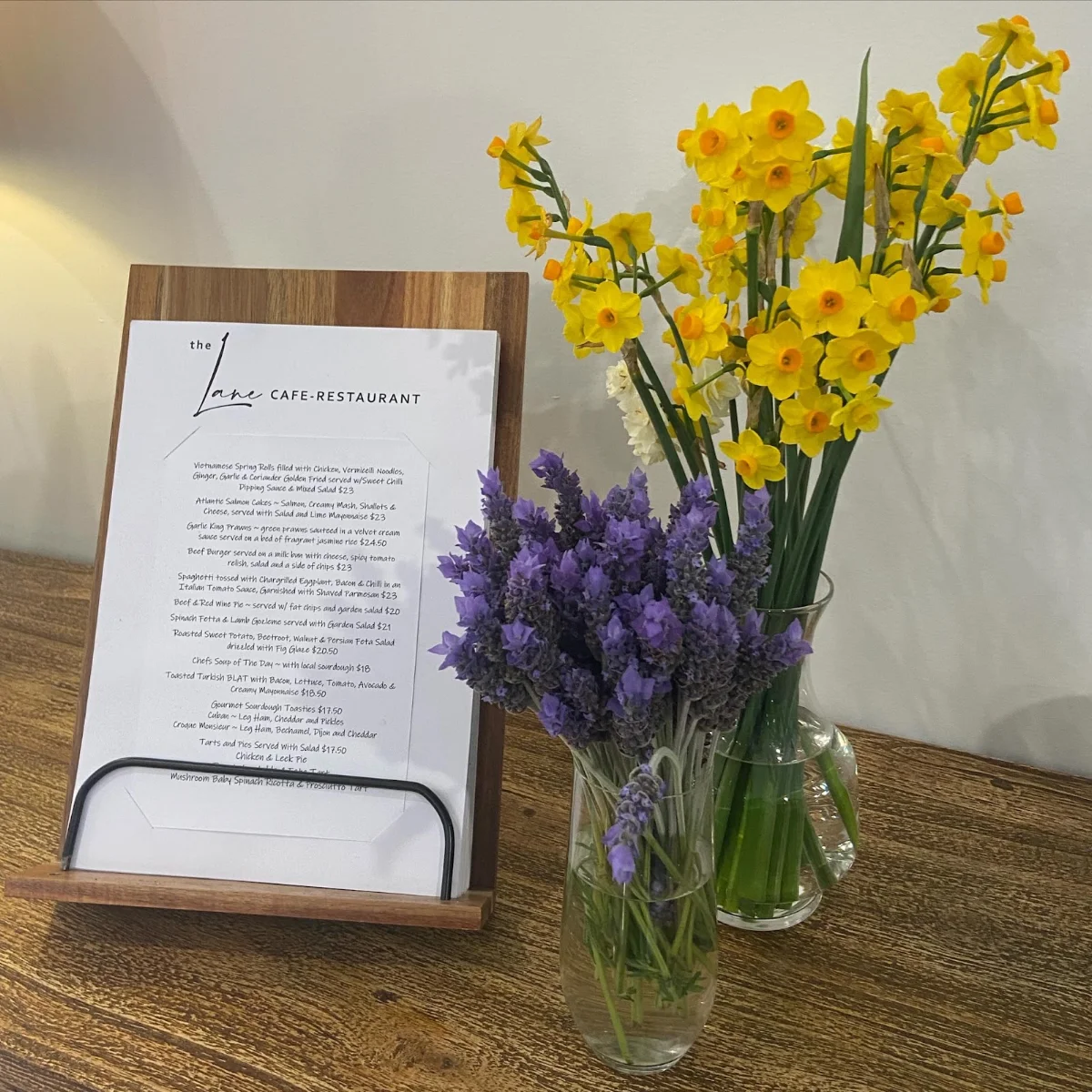 Menu, The Lane Cafe - Restaurant.