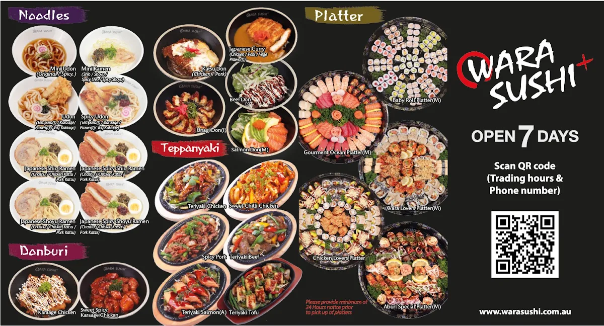 Menu, Wara Sushi