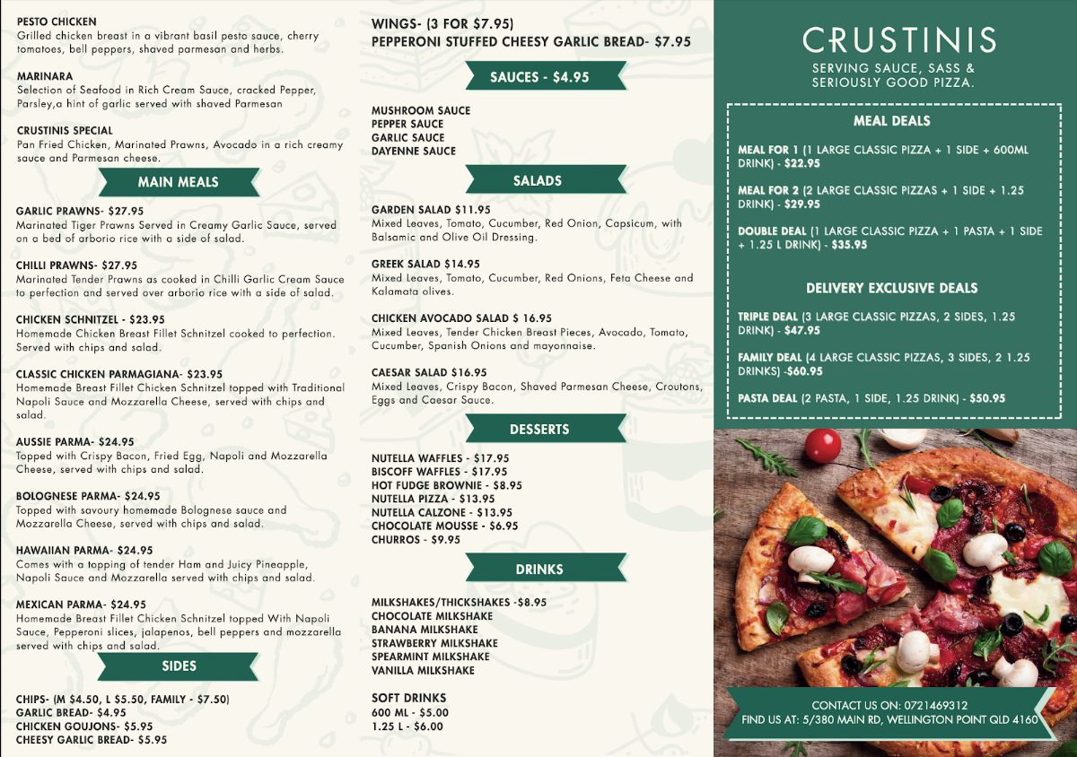 Menu, Crustinis