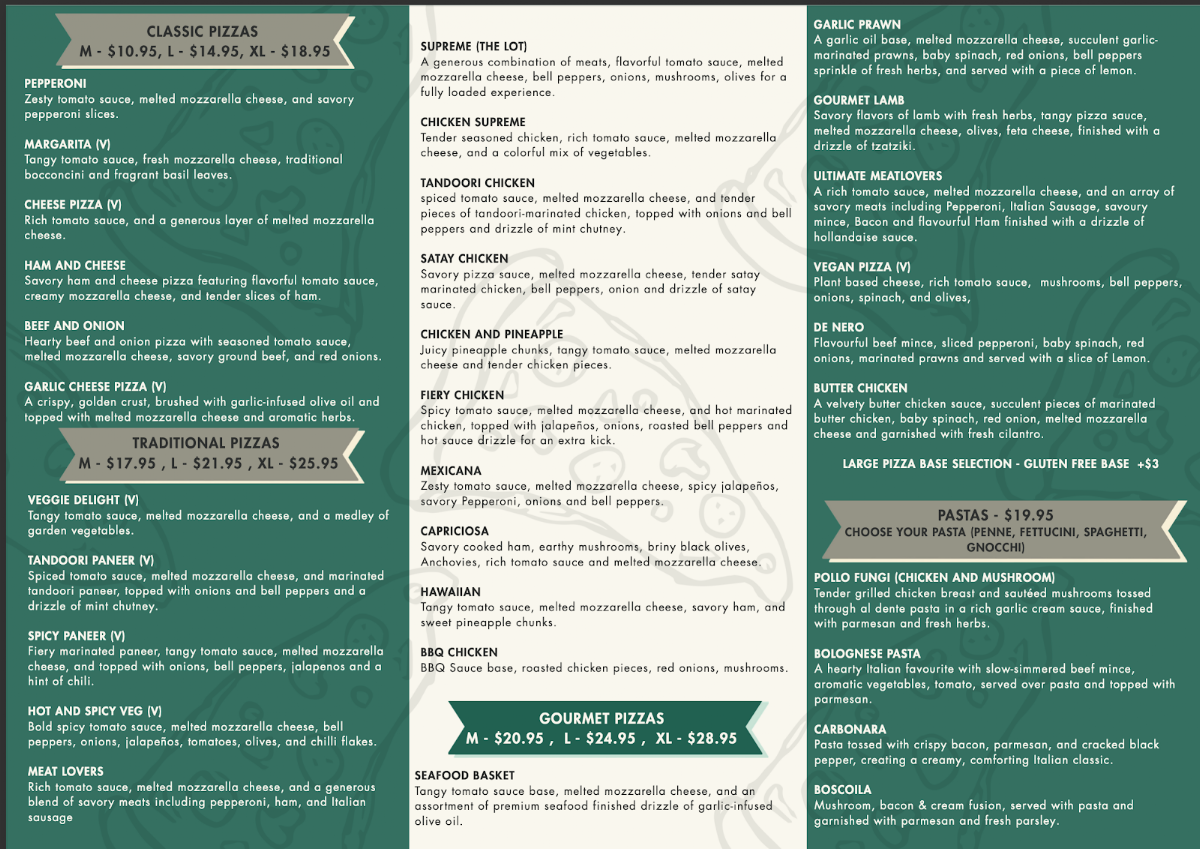 Menu, Crustinis