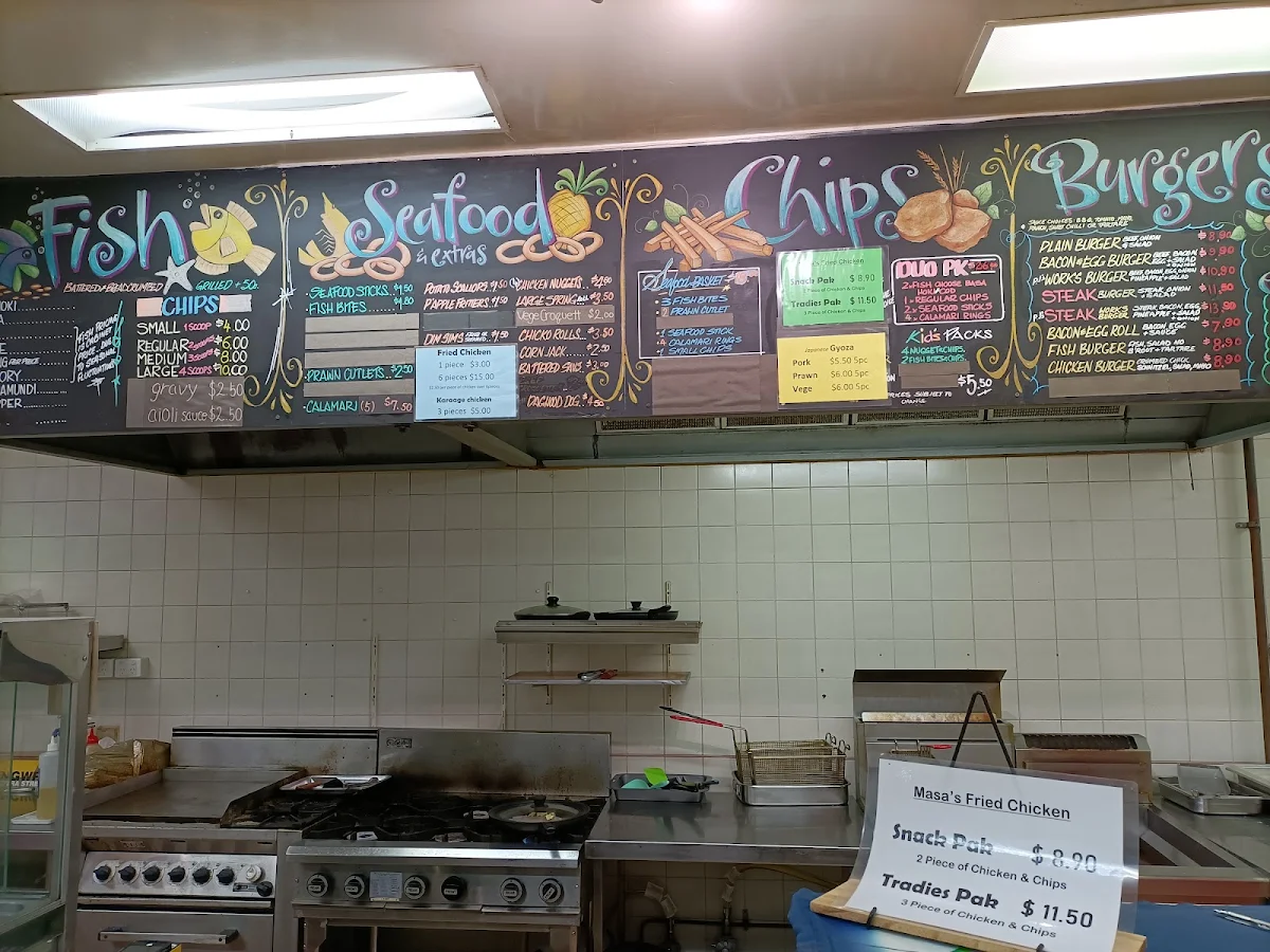 Menu, PJ's Seafood & Sushi Takeaway