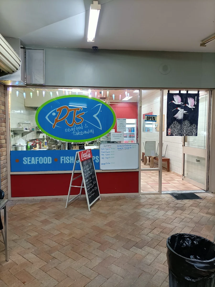 Menu, PJ's Seafood & Sushi Takeaway