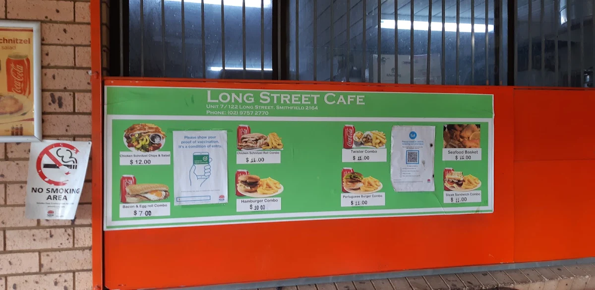 Menu, Long St Cafe