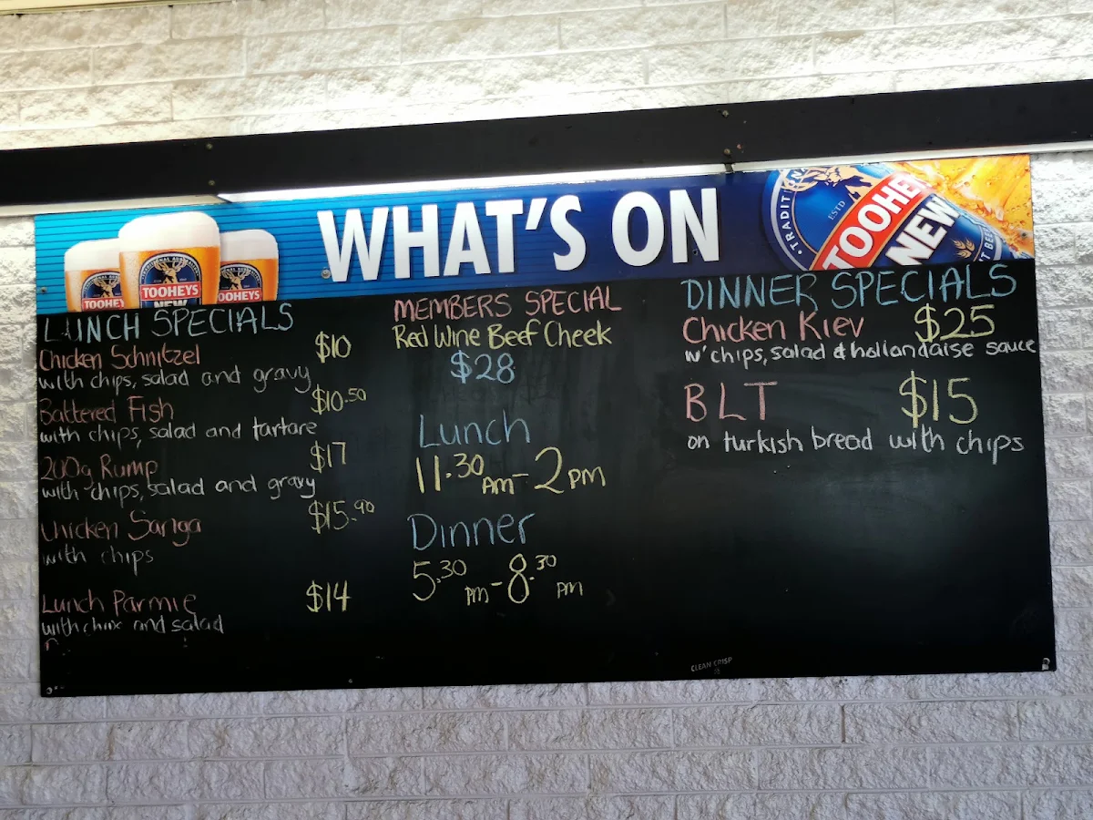 Menu, The Pub on Palmer