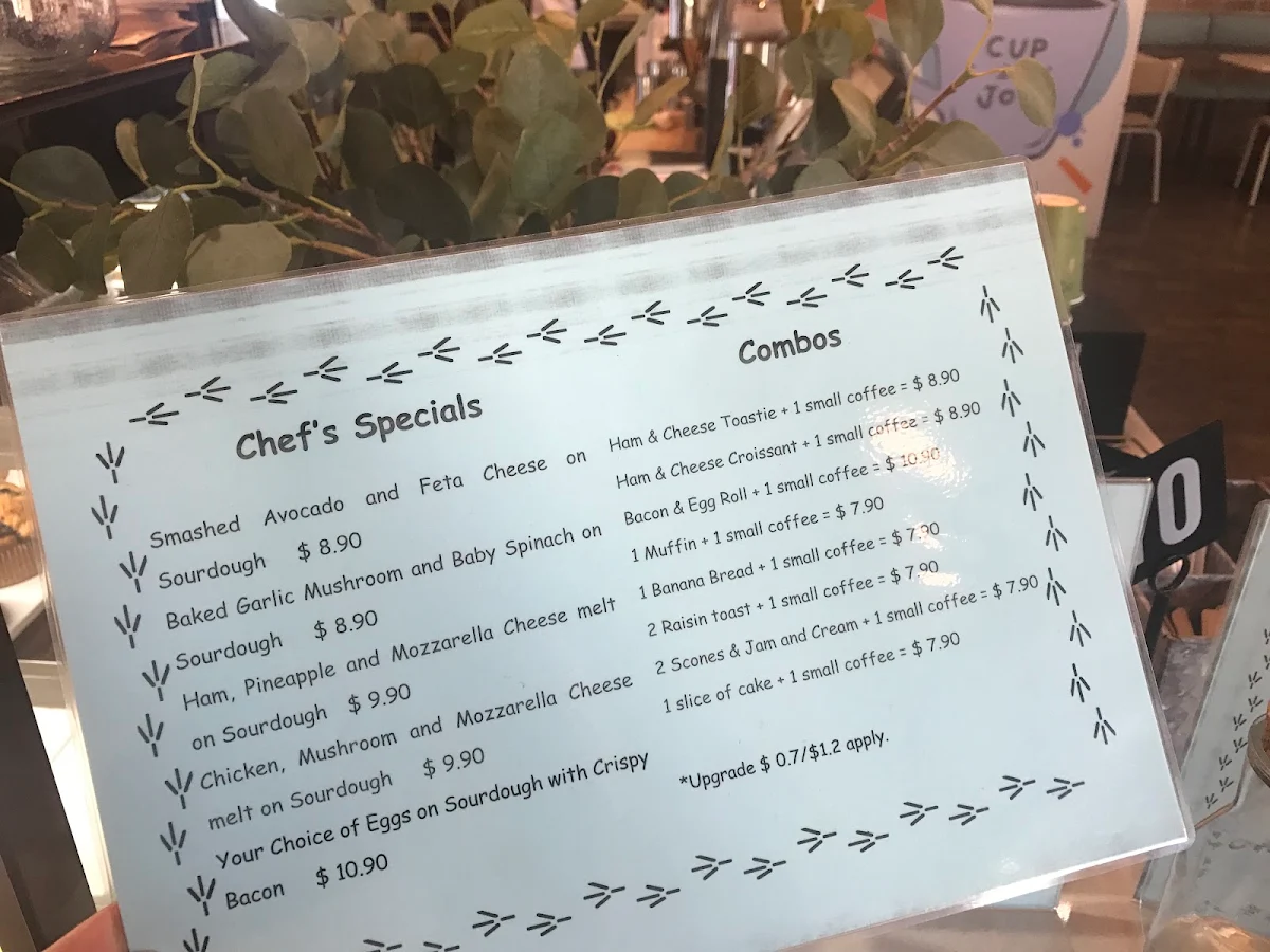 Menu, Cup of Joy