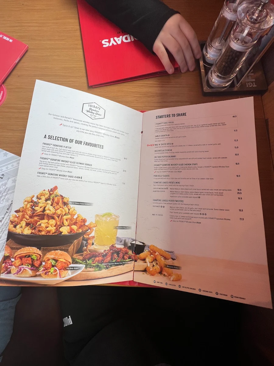 Menu, TGI Fridays Frankston