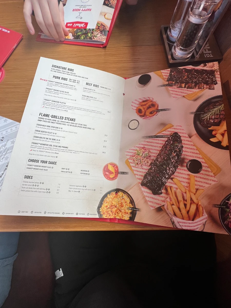 Menu, TGI Fridays Frankston