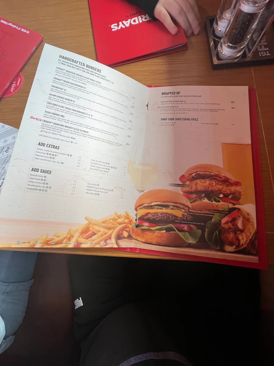 Menu, TGI Fridays Frankston