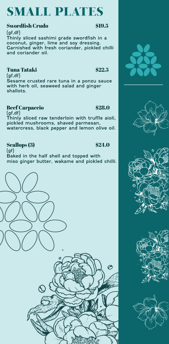 Menu, Kacy’s Restaurant