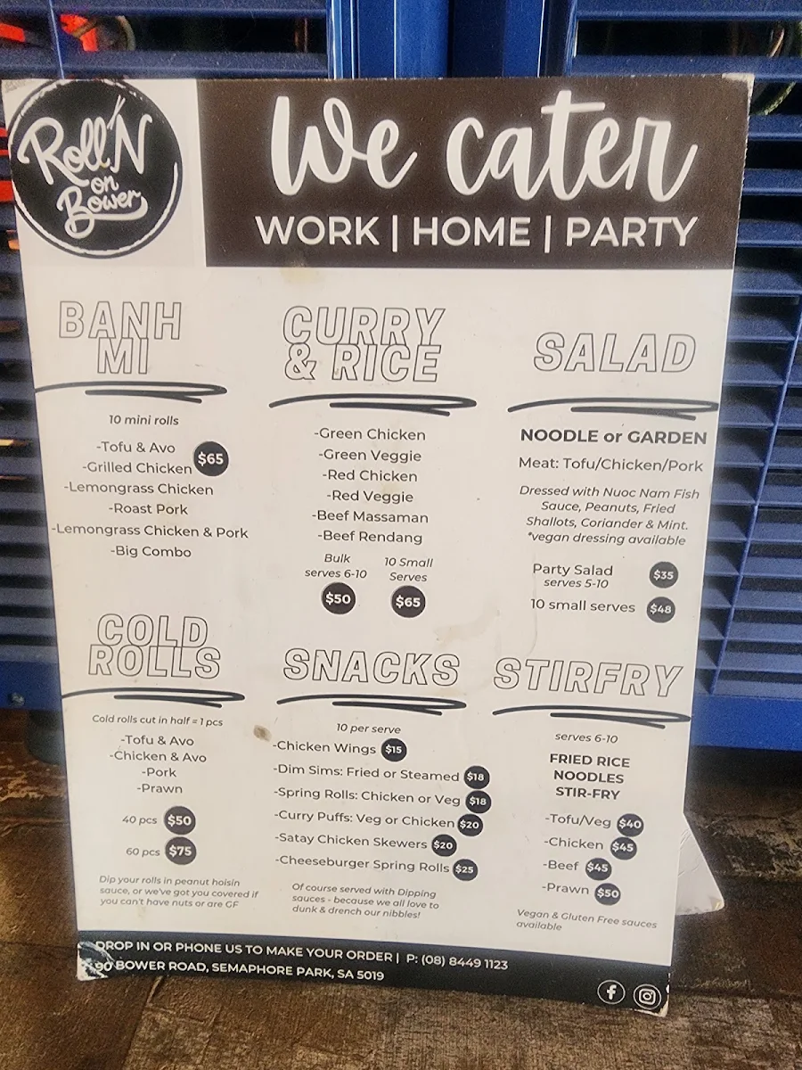Menu, Roll'N On Bower