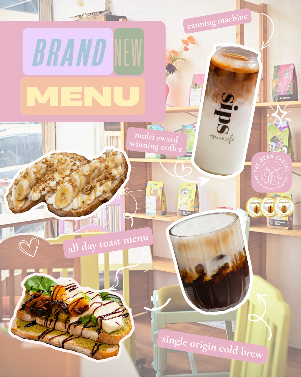 Menu, Sips Corner Cafe