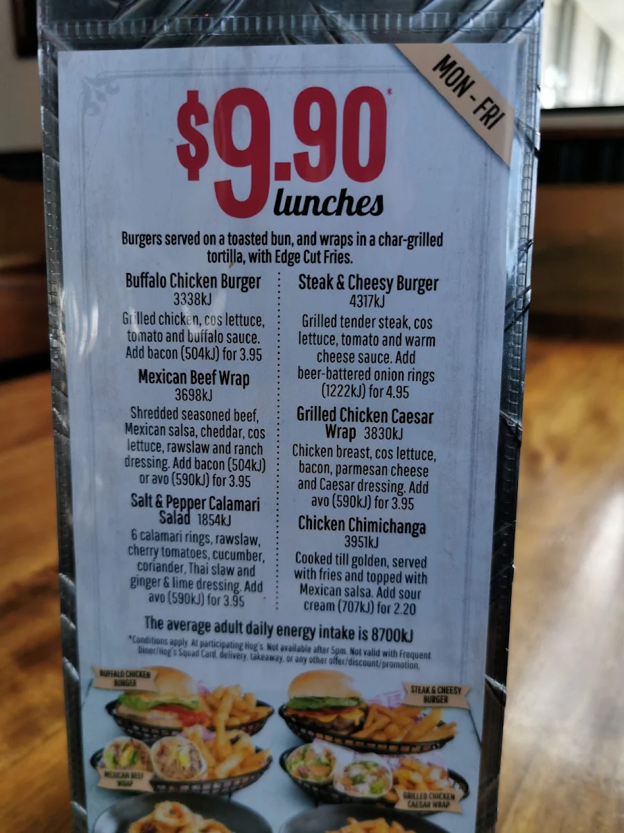 Menu, Hog's Breath Cafe Traralgon