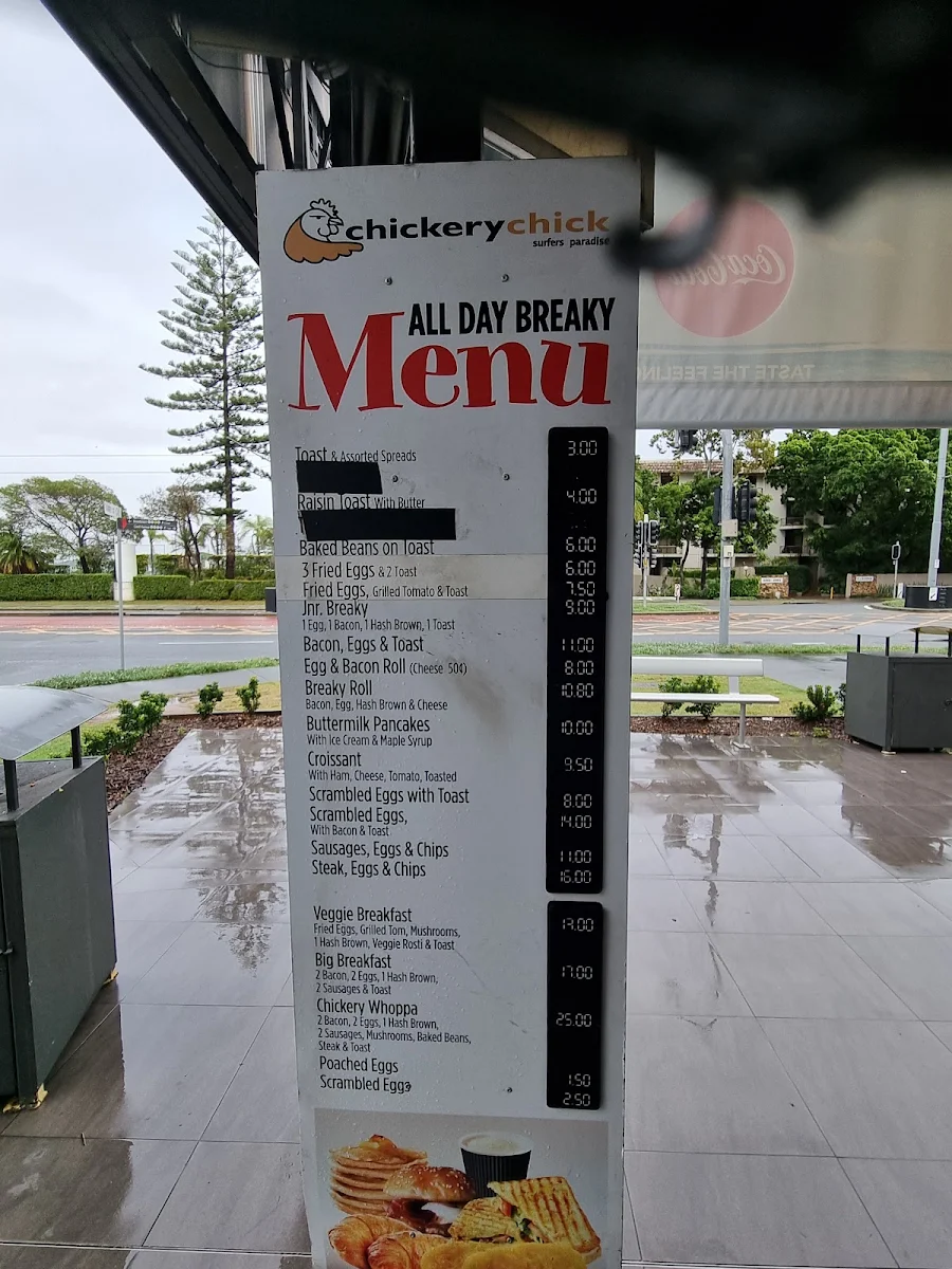 Menu, Chickery Chick