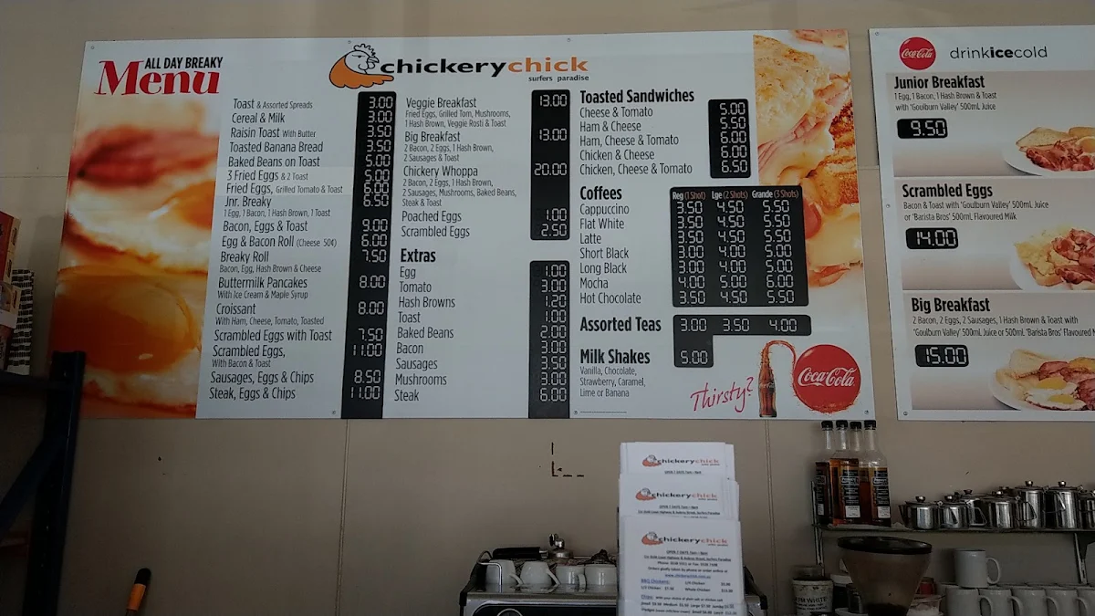 Menu, Chickery Chick