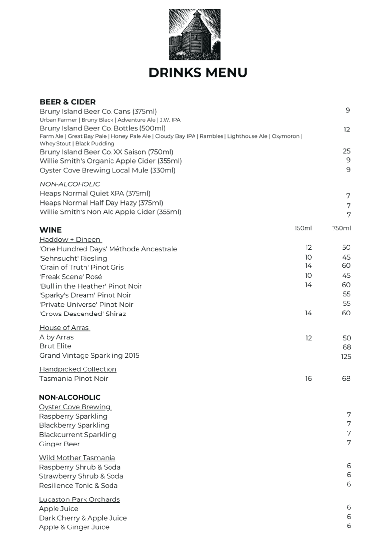 Menu, The Kiln Collective