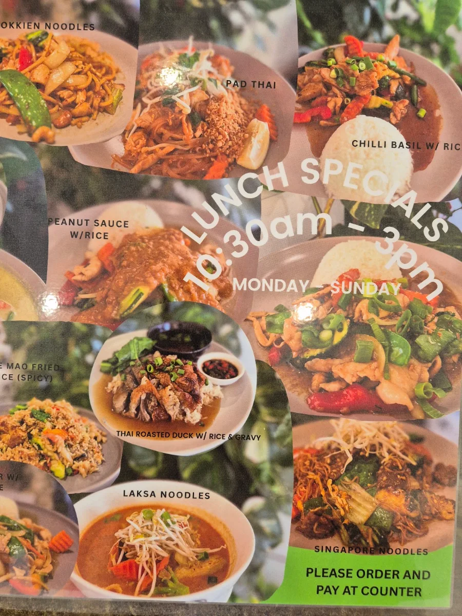 Menu, Bow Thai Gosford