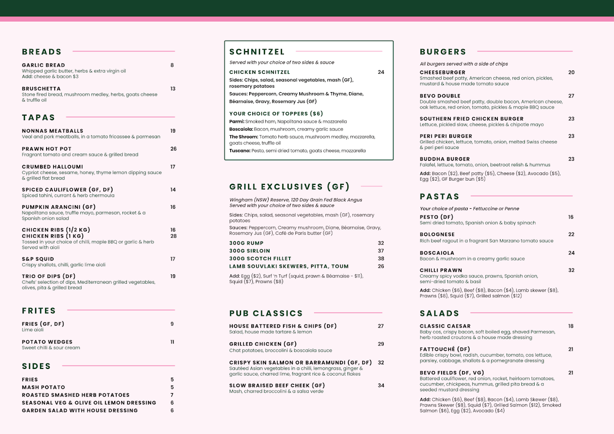 Menu, Beverly Hills Hotel