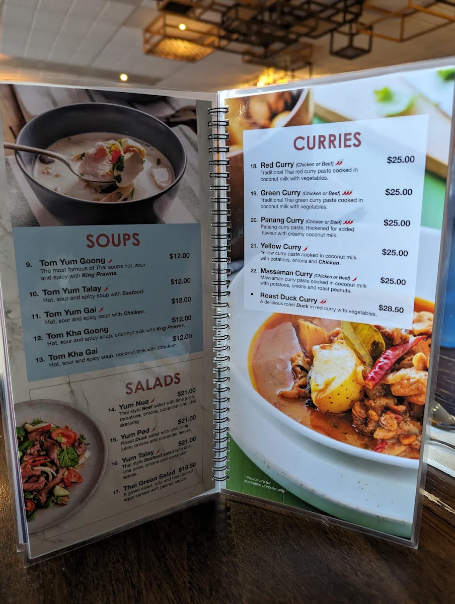 Menu, Warragul Thai Restaurant