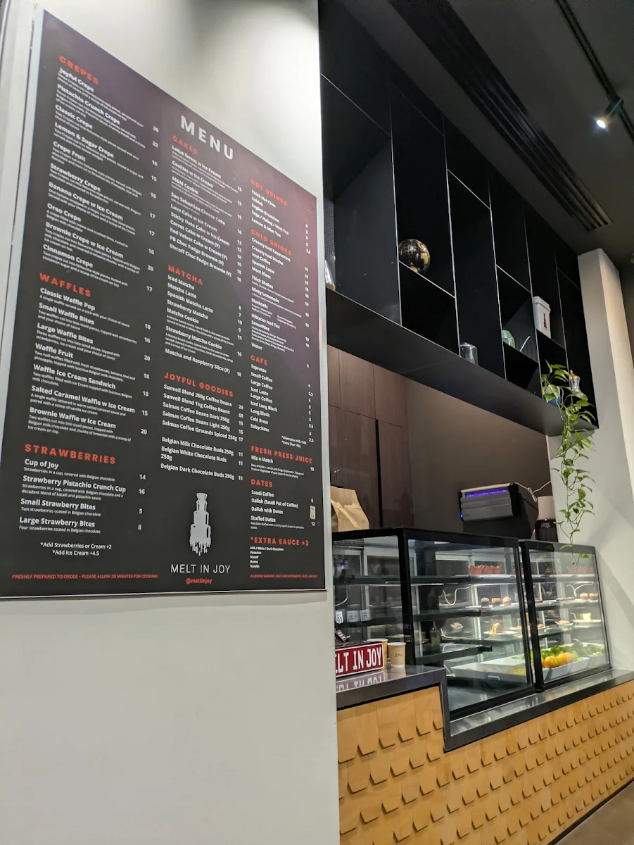 Menu, Melt In Joy Docklands