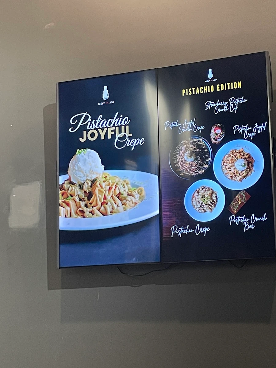 Menu, Melt In Joy Docklands