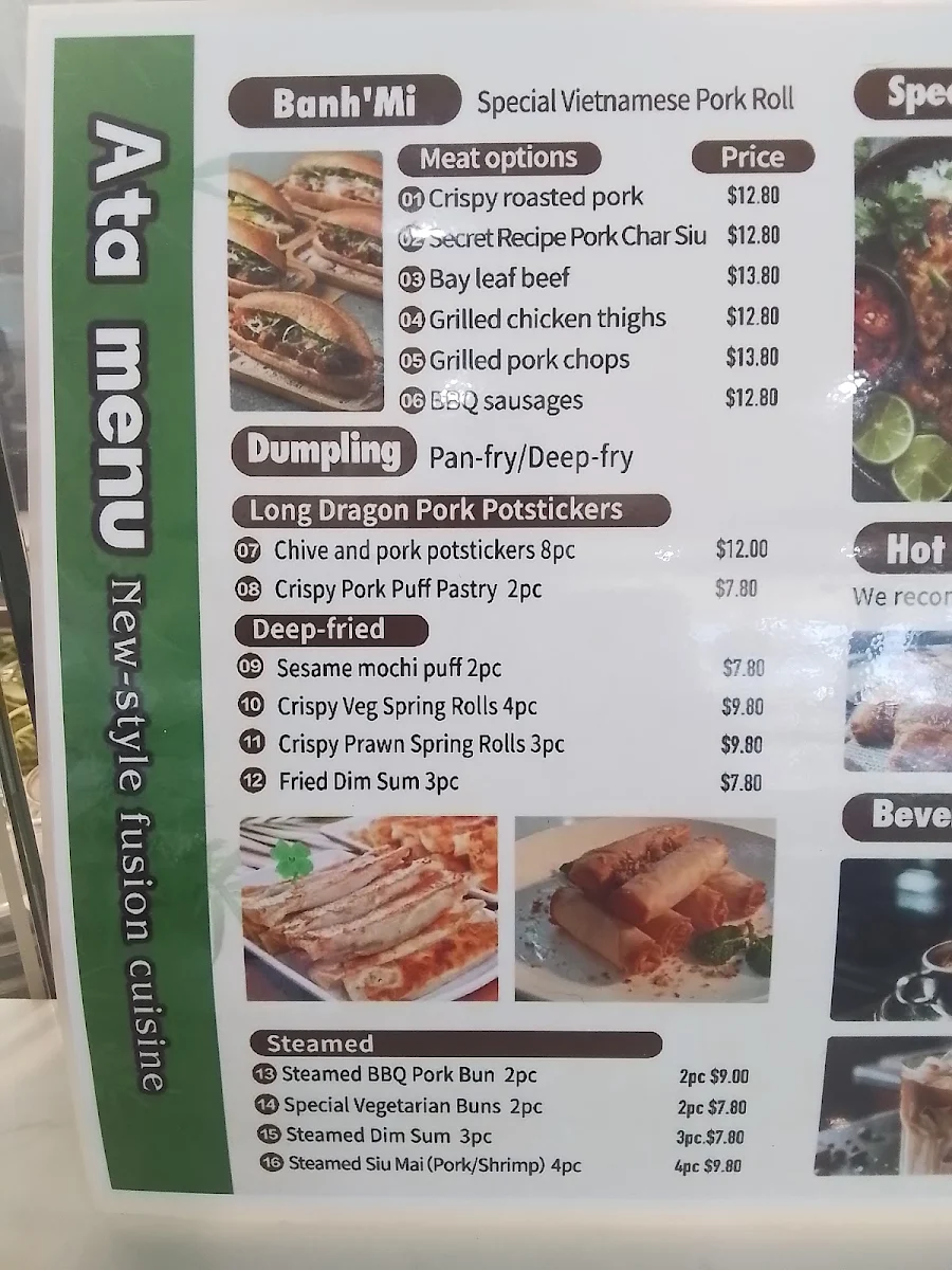 Menu, @Ata foodary