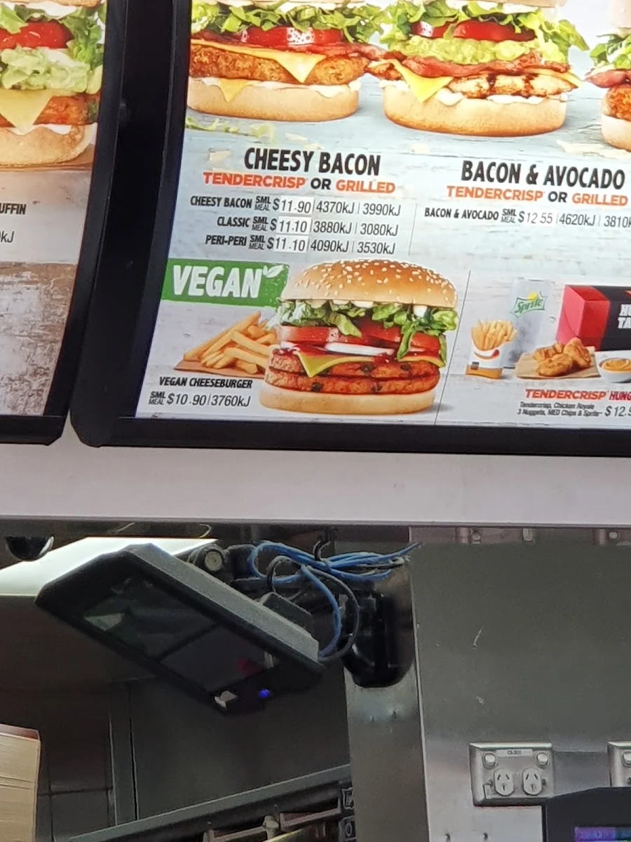 Menu, Hungry Jack's Burgers Herston