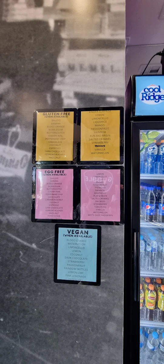 Menu, GOBBLE Gelato