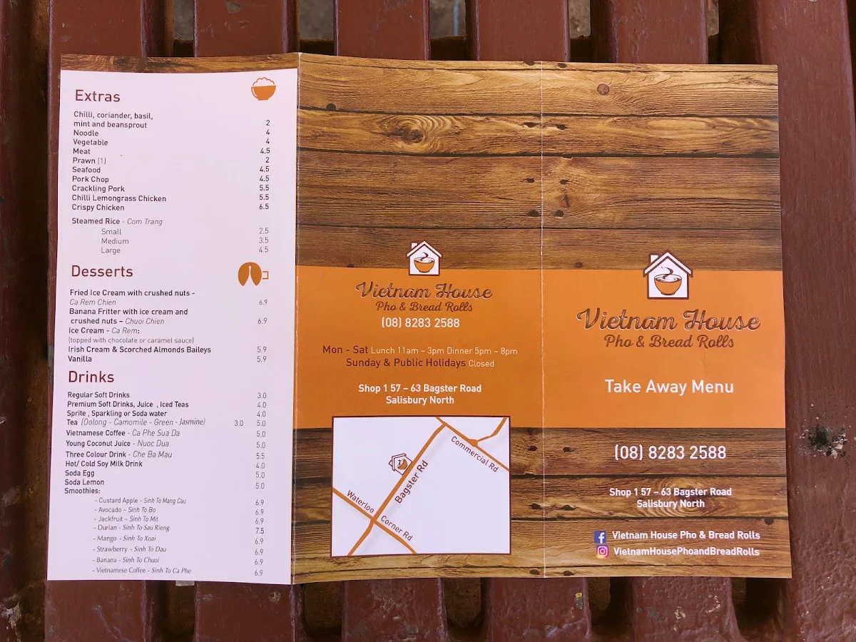 Menu, Vietnam House