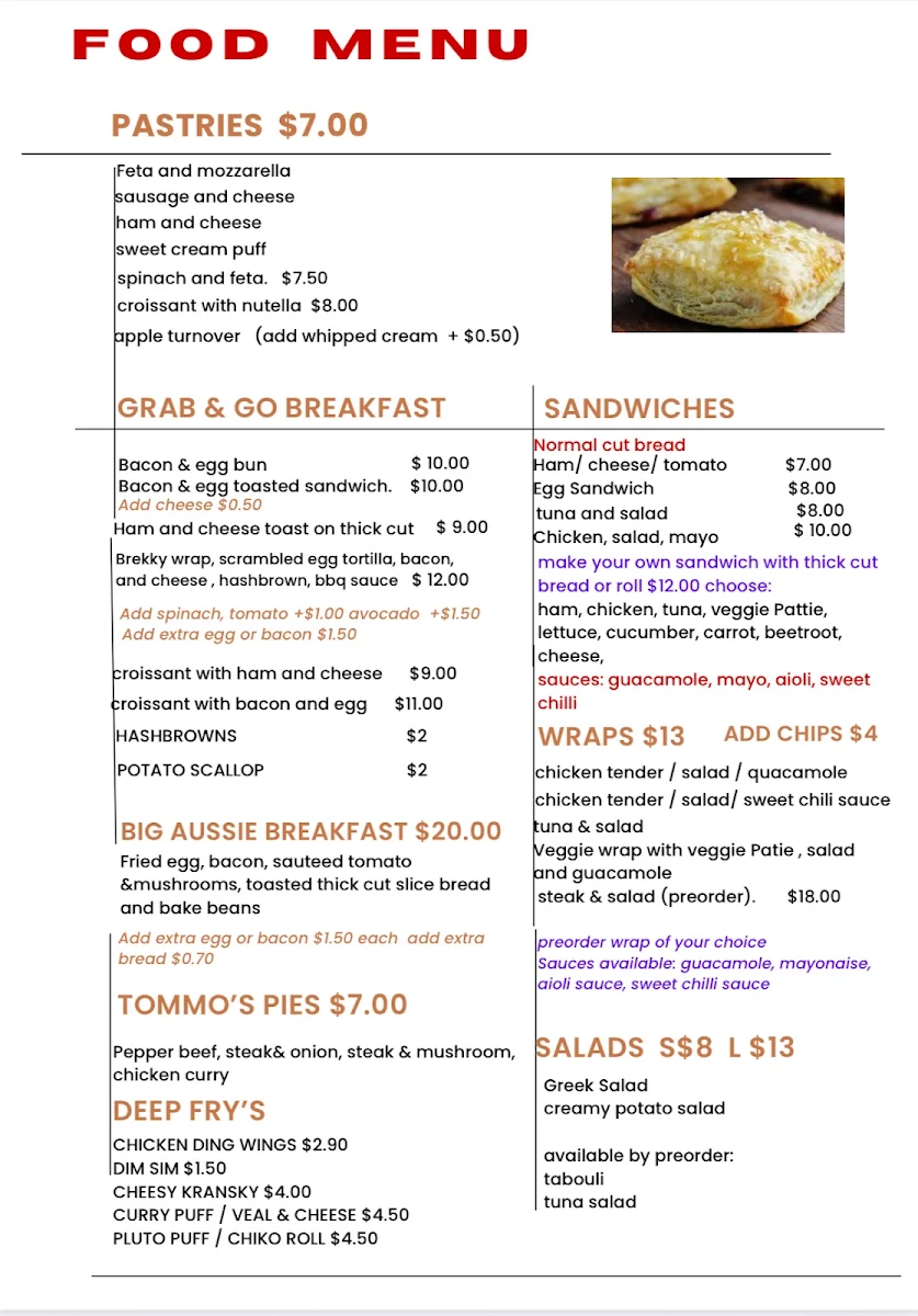 Menu, Holtze Cafe & Greek Takeaway