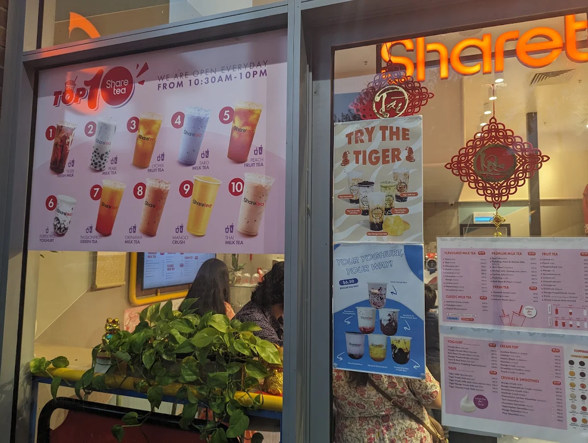 Menu, Sharetea Bundoora (Uni Hill)
