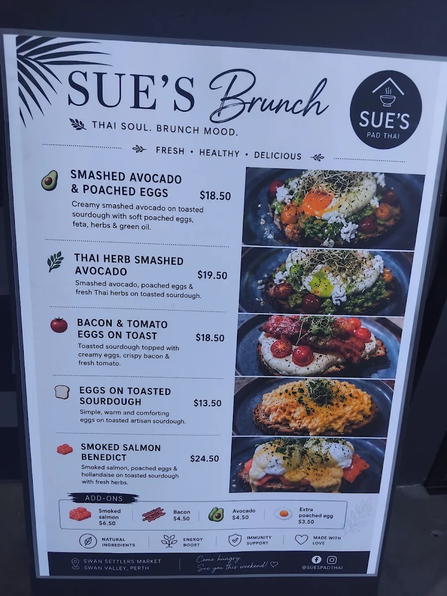 Menu, Sue’s Padthai
