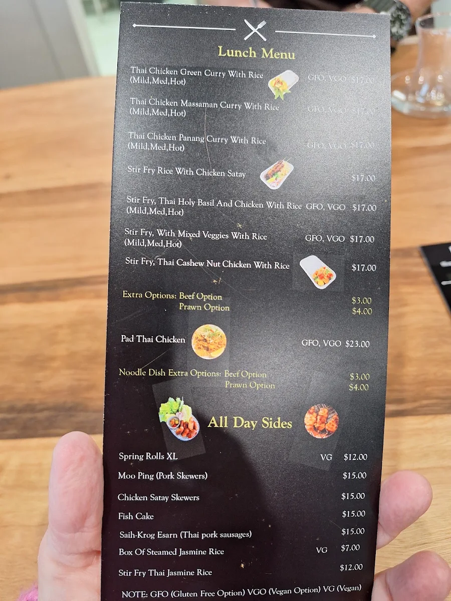 Menu, Pat's Thai BBQ