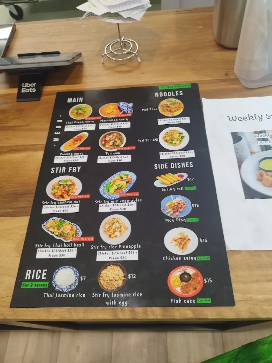 Menu, Pat's Thai BBQ
