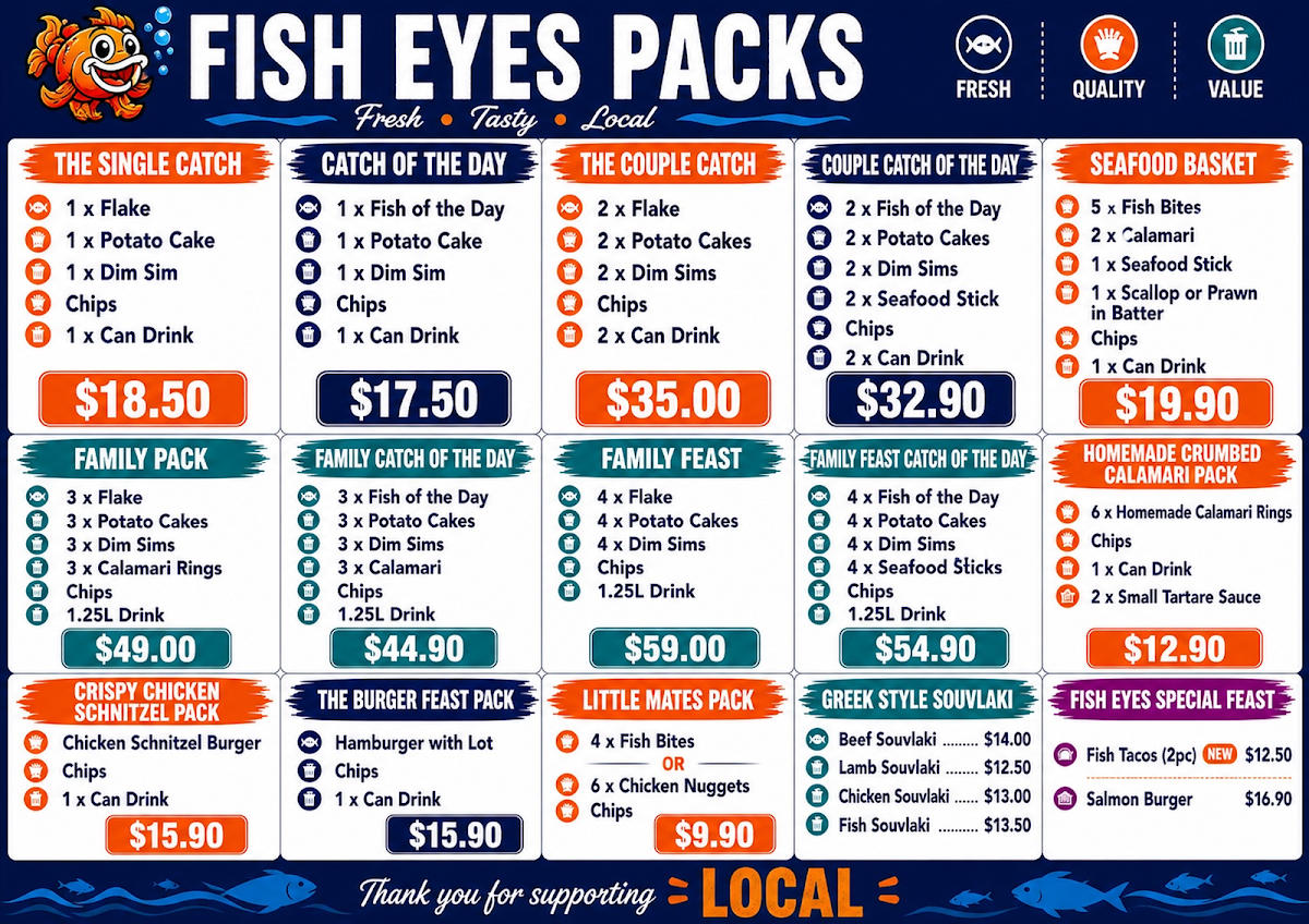 Menu, Fish Eyes